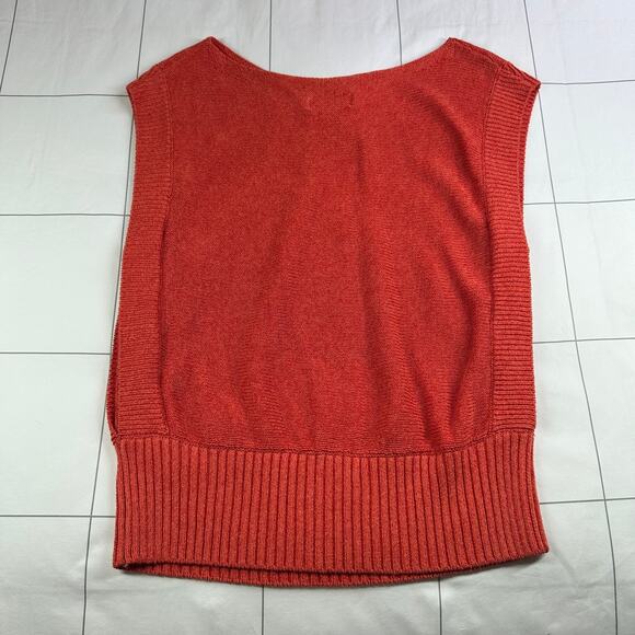 Anthropologie Coral Red Knit Sleeveless Top - Picture 4 of 9